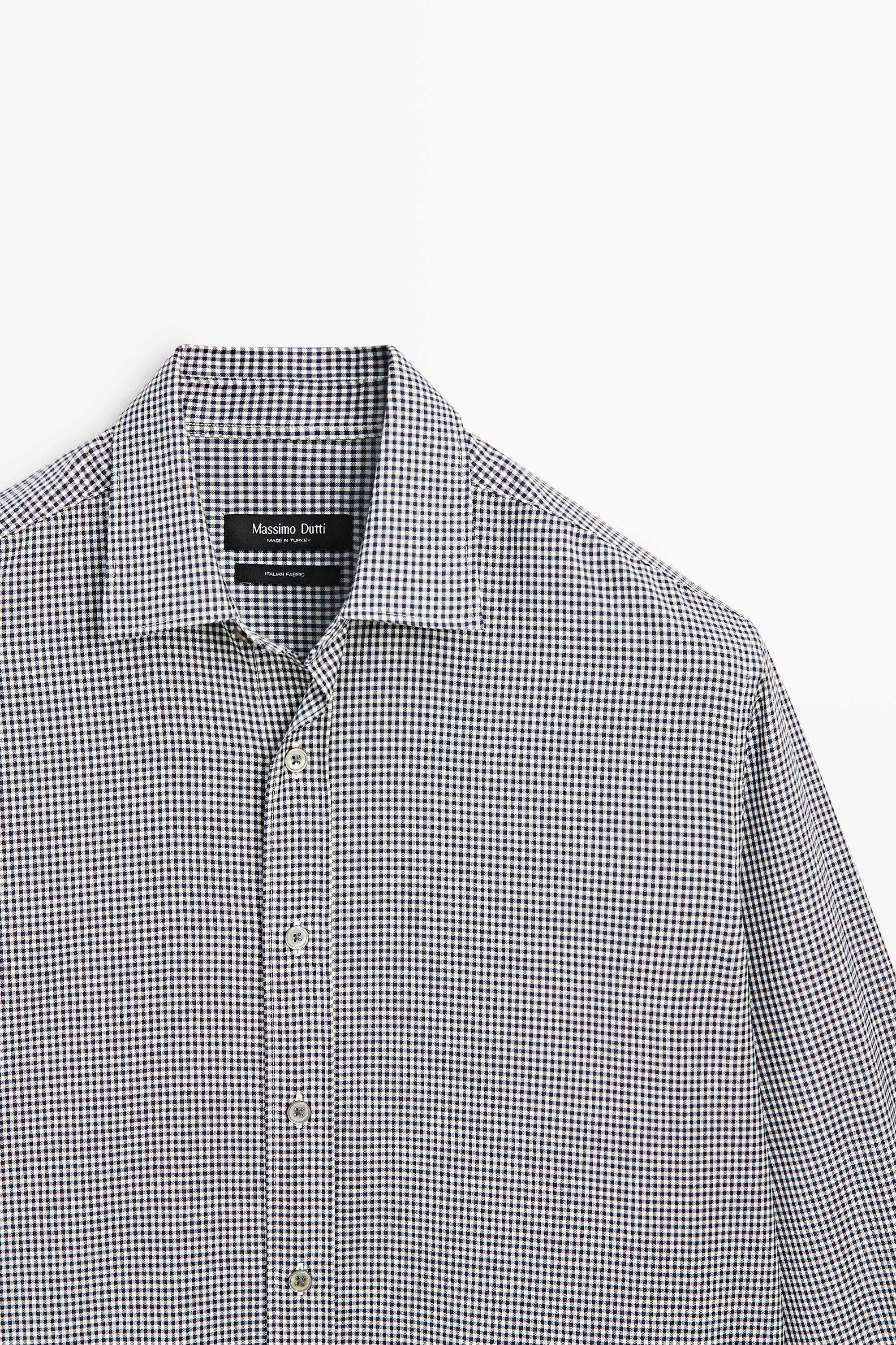 100% wool regular fit check shirt